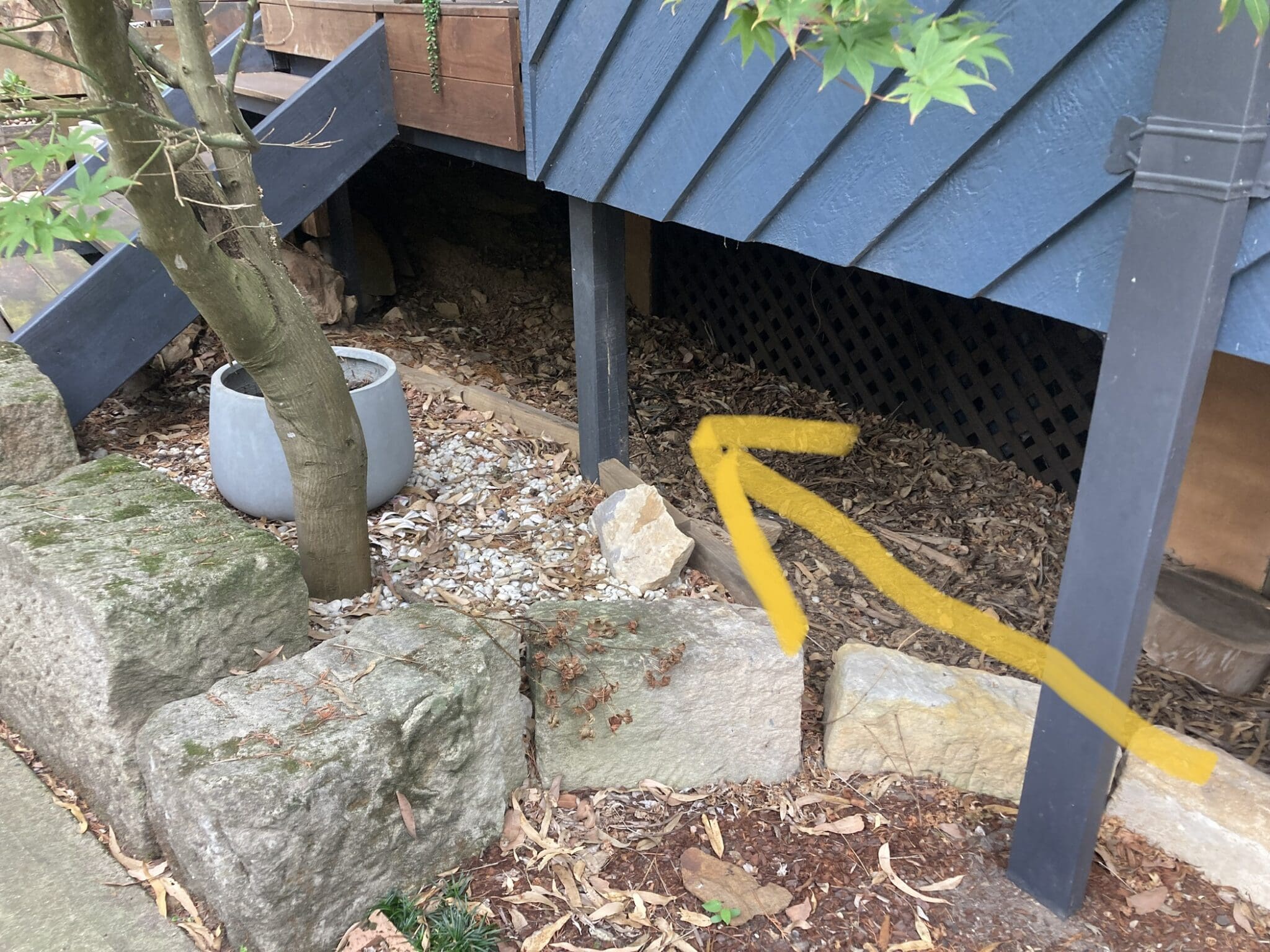 Veranda post of a home in Picton near Tahmoor with suspected termite damage